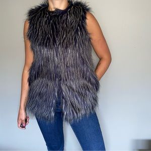 Blue Feathered Vest